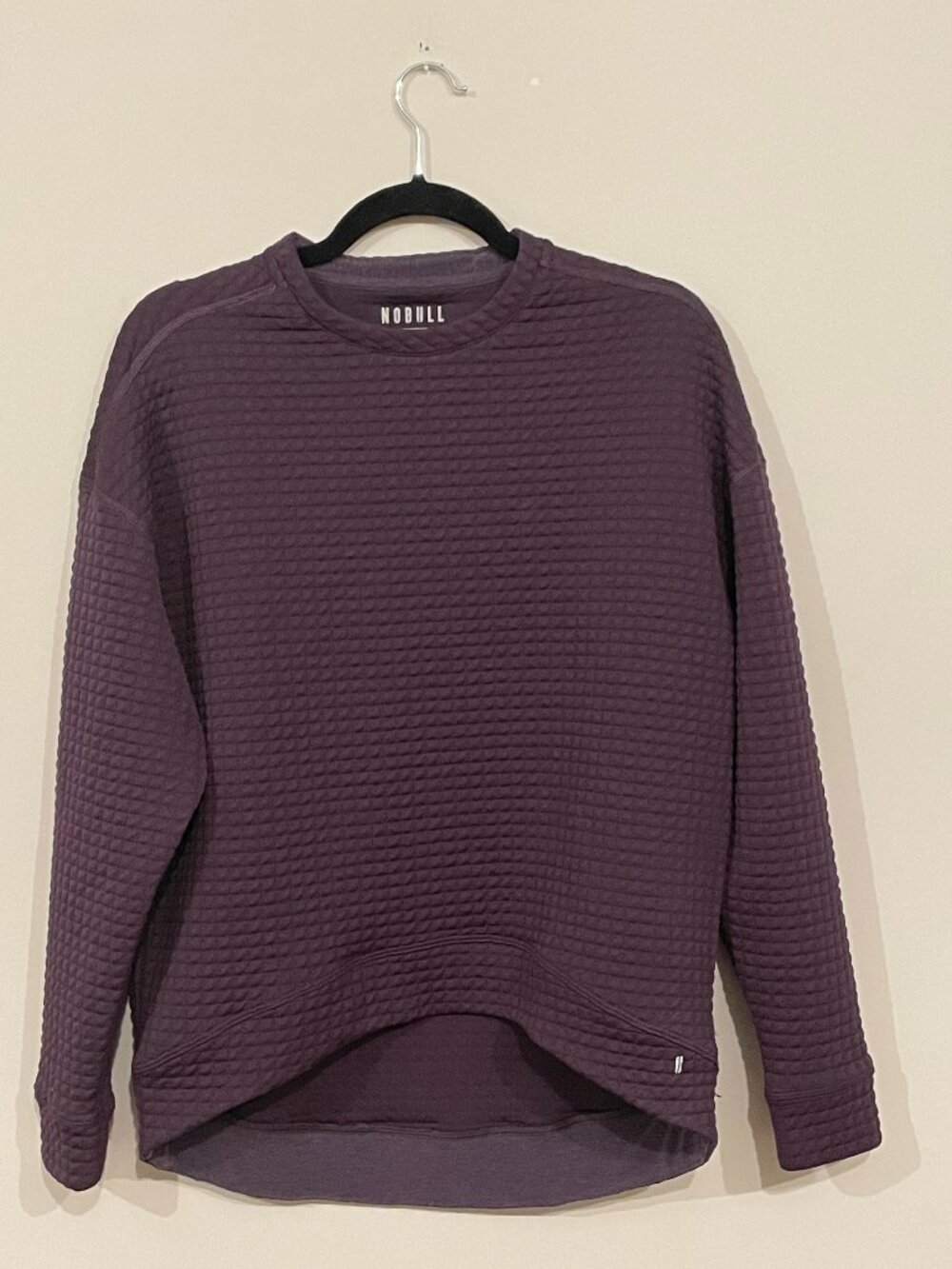 NOBULL Women’s Small Plum Quilted Crew Pullover High-Low Sweatshirt